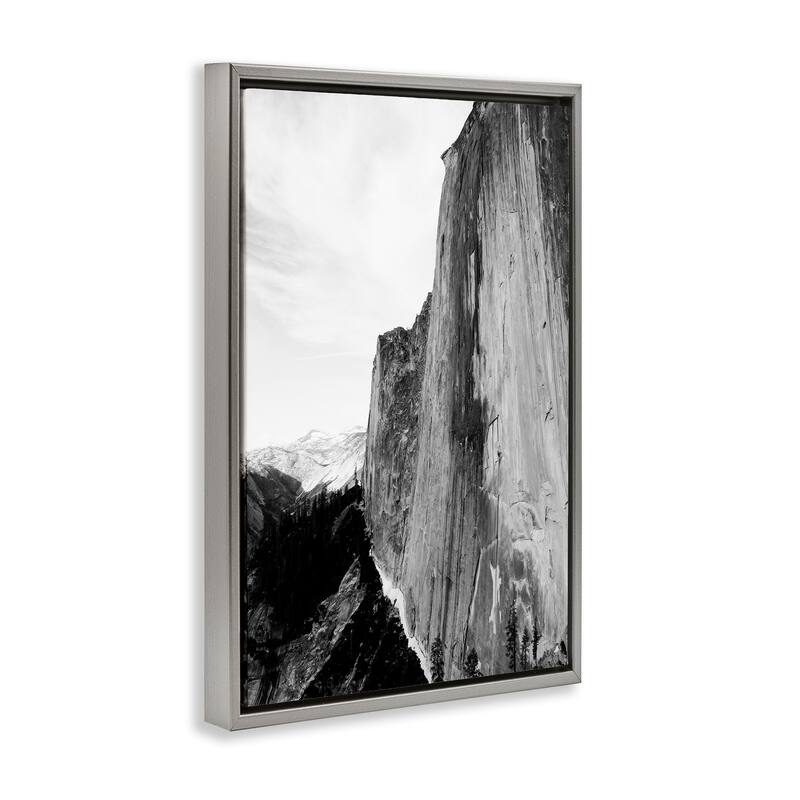 Stupell Tall Natural Cliff at Yosemite Framed Floater Canvas Wall Art Design By Gemma Bardot