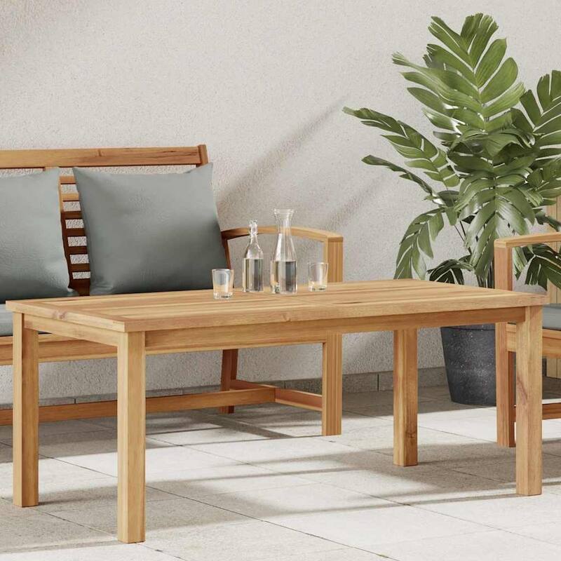 vidaXL Coffee Table Brown in Solid Teak Wood - Brown-43.31x21.65x17.72