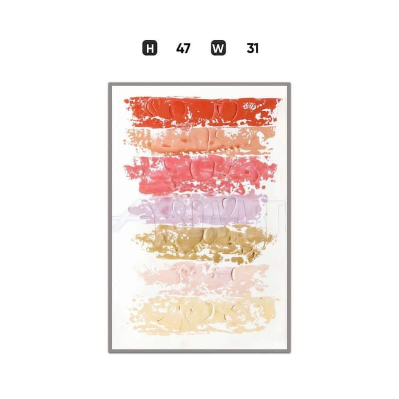 Modern Multicolor Hand-Painted 3D Oil Canvas Wall Art (47" x 31")