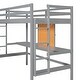 preview thumbnail 13 of 13, Impression Twin size Loft Bed with Desk, Writing Board and 2 Drawers Cabinet, Sturdy construction & Unique design, Grey