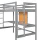 preview thumbnail 13 of 13, Twin size Loft Bed with Desk, Writing Board and Drawers Cabinet, Grey