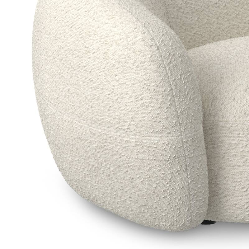 WYNDENHALL Cara 89 inch Wide Contemporary Sofa in Vanilla Cream Boucle Performance Fabric