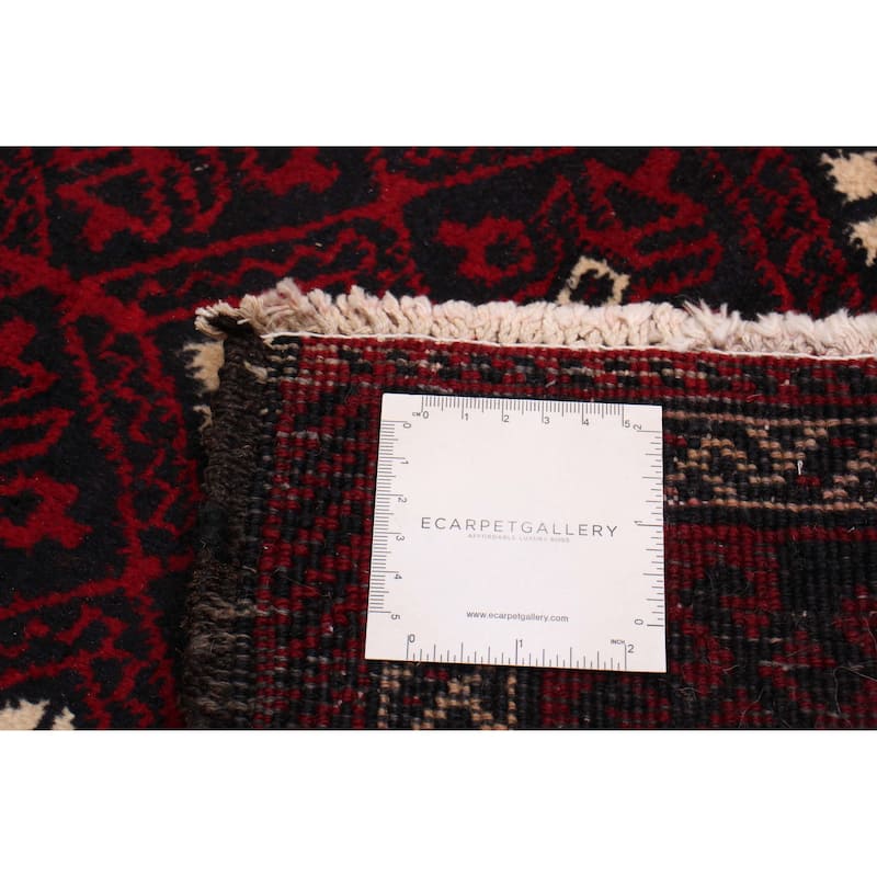ECARPETGALLERY Hand-knotted Royal Baluch Red Wool Rug - 3'7 x 6'8