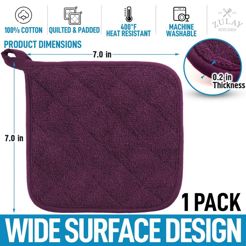 Zulay Kitchen 1-Pack Heat Resistant Cotton Pot Holders