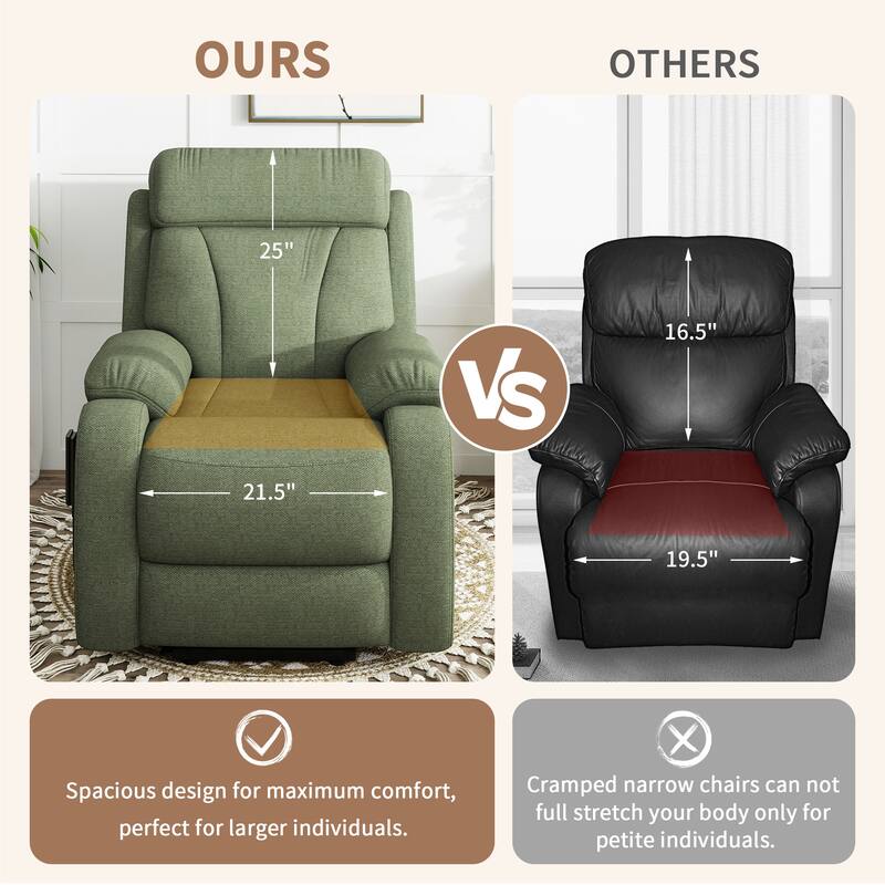 Power Lift Recliner for Elderly,Heavy Duty Lift Chair Recliners,Electric Recliner Chairs,Remote Control,Adjustable,Side Pocket