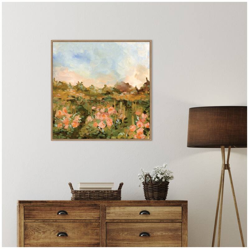 Kate and Laurel Rose Garden by Annie Quigley Framed Canvas Wall Art Print