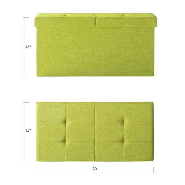 dimension image slide 2 of 9, 45 Inch Smart Lift Top Button Tufted Fabric Storage Ottoman By Crown Comfort