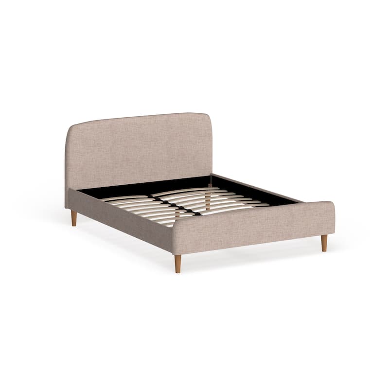 Mid-Century Fabric Upholstered Platform Bed by Baxton Studio