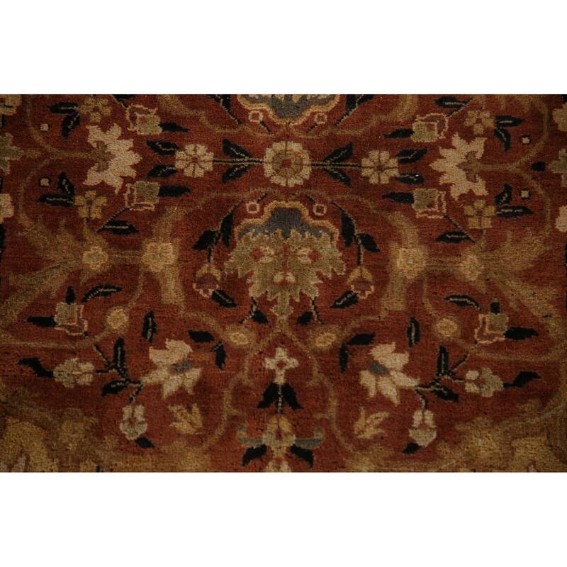 Hand Knotted Oriental 100% Wool Carpet Traditional Floral Black Kashan Area Rug - 18' 0'' X 12' 2''