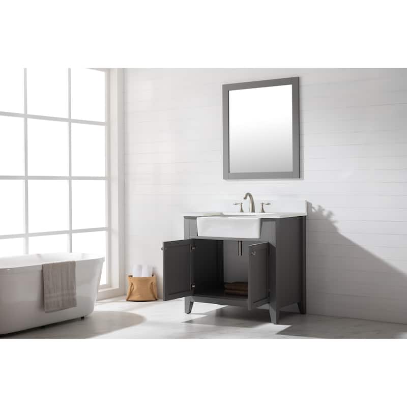 Burbank 36" Single Vanity in Grey
