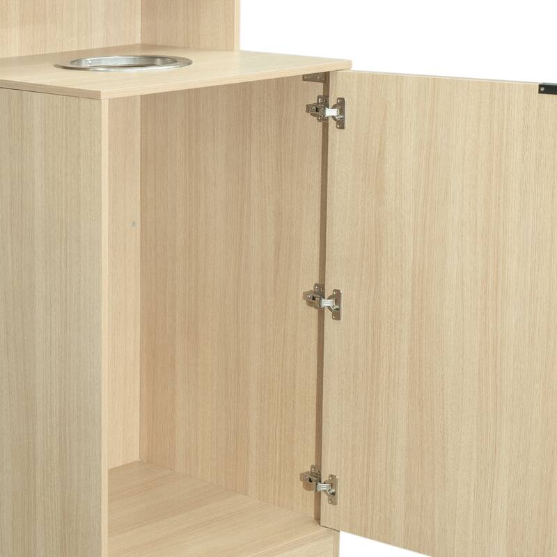Commercial Grade Wooden Tray Top Trash Enclosure with Drop Hole