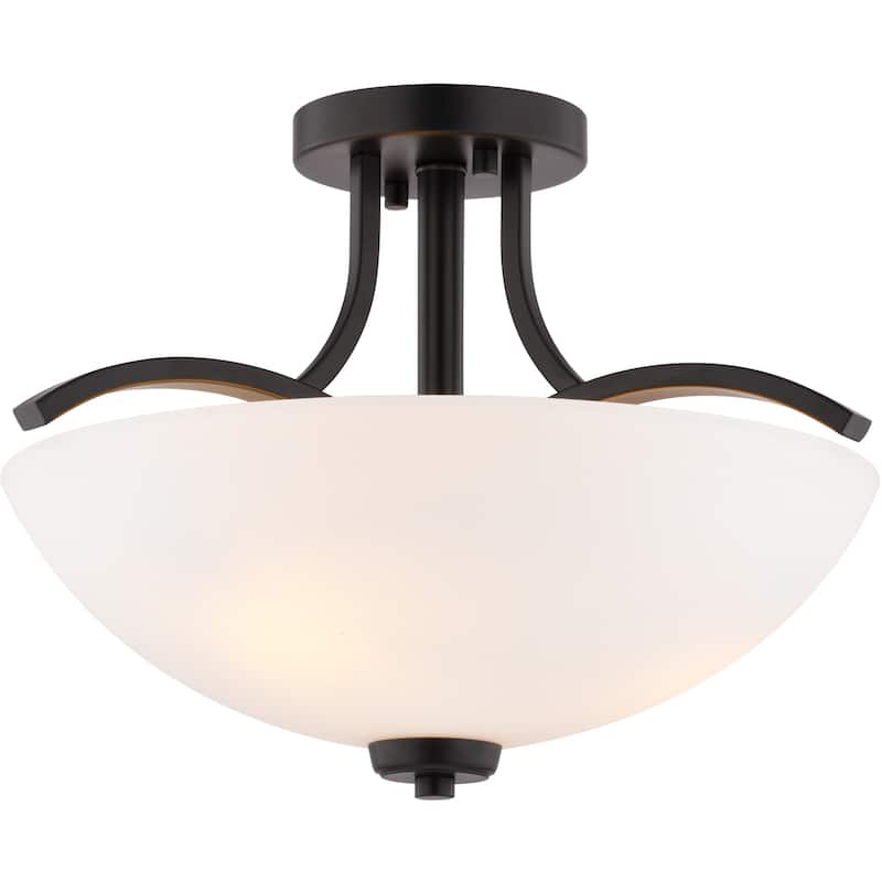 Vaxcel Lighting C0341 River Grove 3 Light 15" Wide LED Semi-Flush Bowl - Matte Black