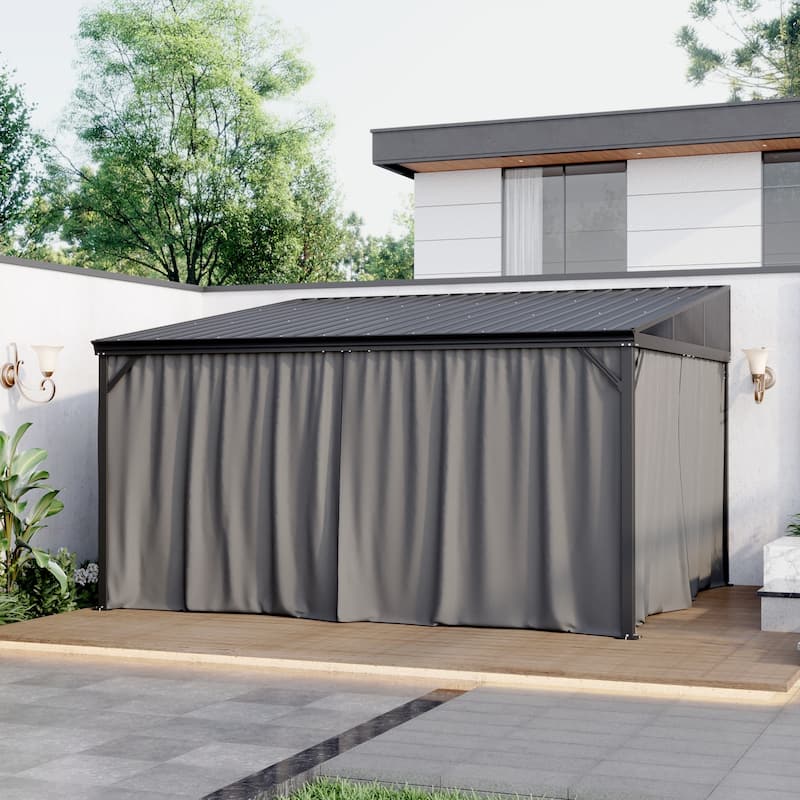 Aluminum Patio Gazebo Curtains Mosquito Netting Outdoor Canopy Backyard Poolside Garage Door