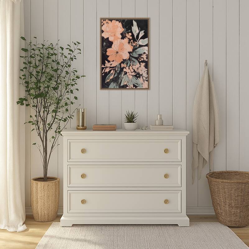 Petals in Moonlight by Treechild Framed Canvas Wall Art Print