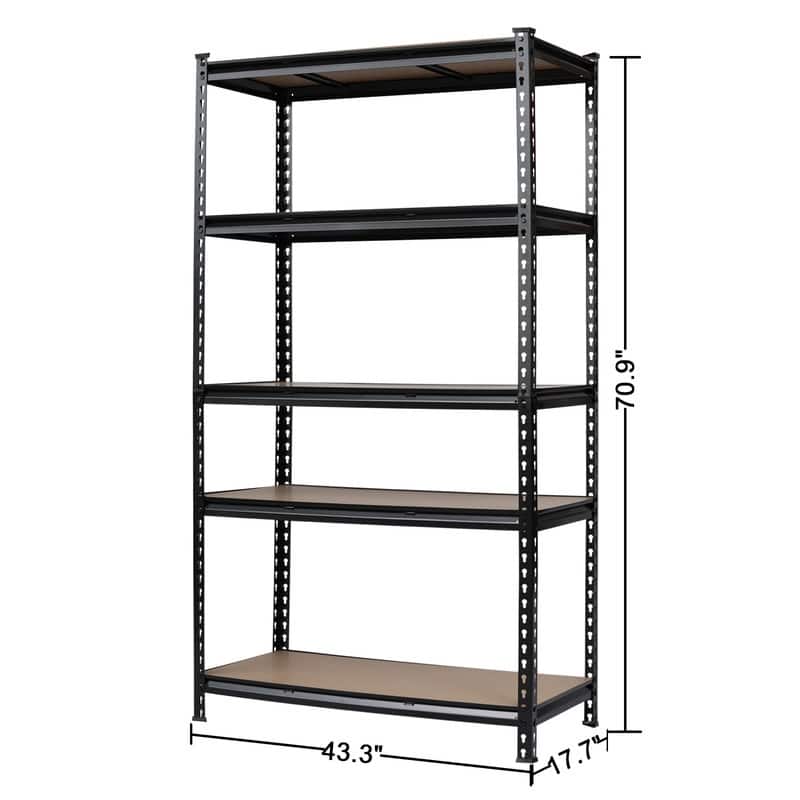 5-tier Metal Shelving Unit Adjustable Garage Storage Utility Rack