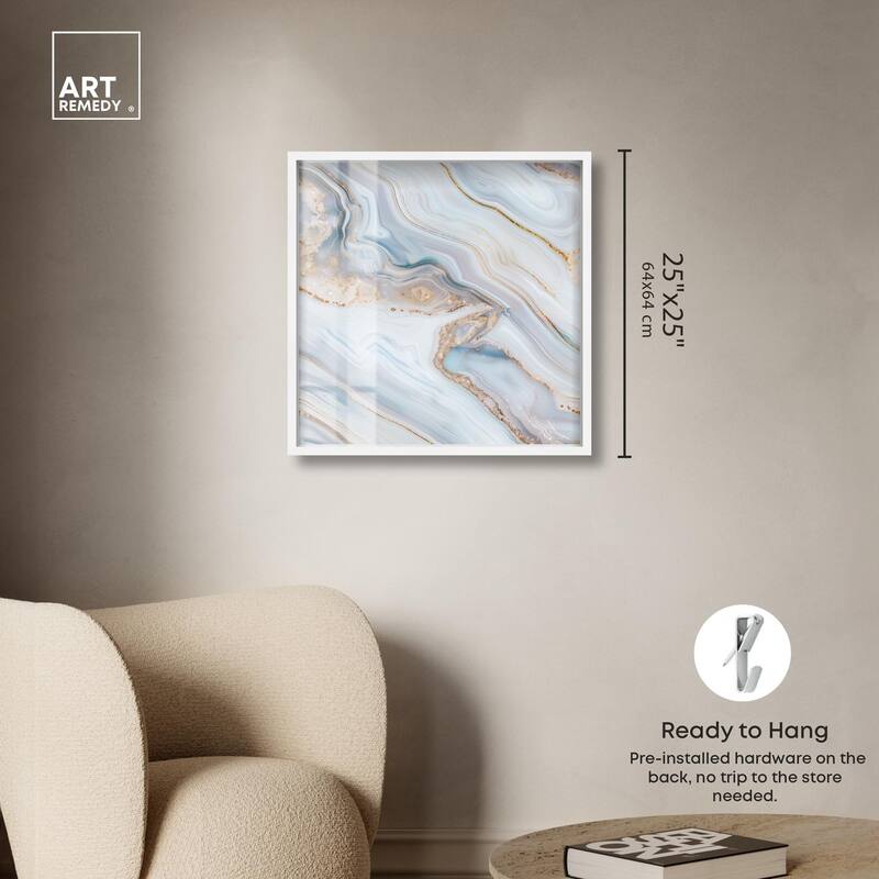 Icy Glitter Stone I Shadowbox by Art Remedy