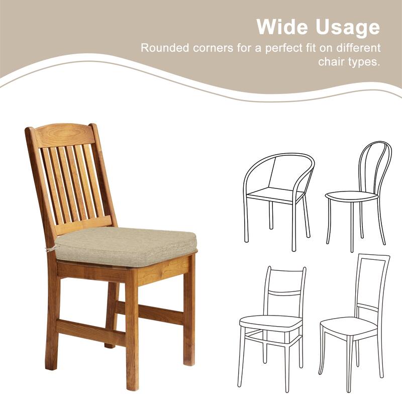 Aoodor Outdoor Dining Chair Cushions Set of 4, Outdoor Chair Pads with Ties, 20 x 19 inch - 20"x19"