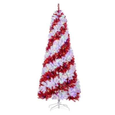 7.5 Foot Candy Cane Swirl Pine Tree - N/A
