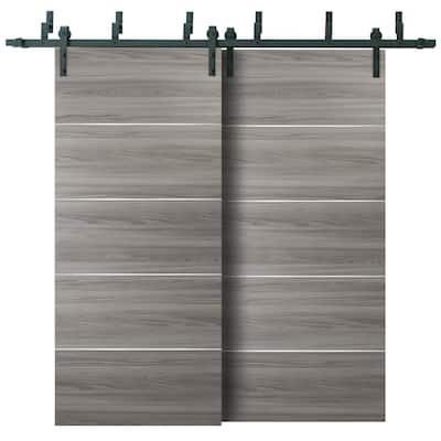 Double Bypass Barn Sliding Grey Doors6.6FT Rails