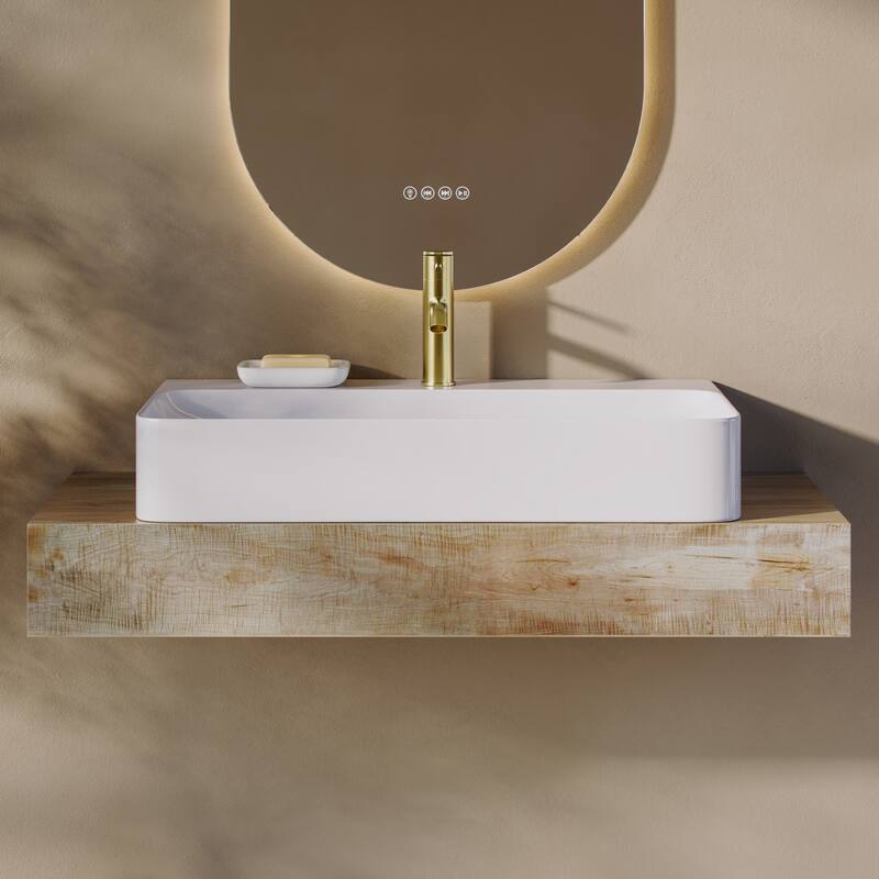 Swiss Madison Voltaire Wide Rectangle Vessel Sink