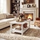 preview thumbnail 4 of 14, Farmhouse Coffee Table with Storage Shelf, French Country Living Room Table