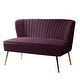 preview thumbnail 85 of 113, Monica Mid-century Channel Tufted Upholstered Loveseat PURPLE