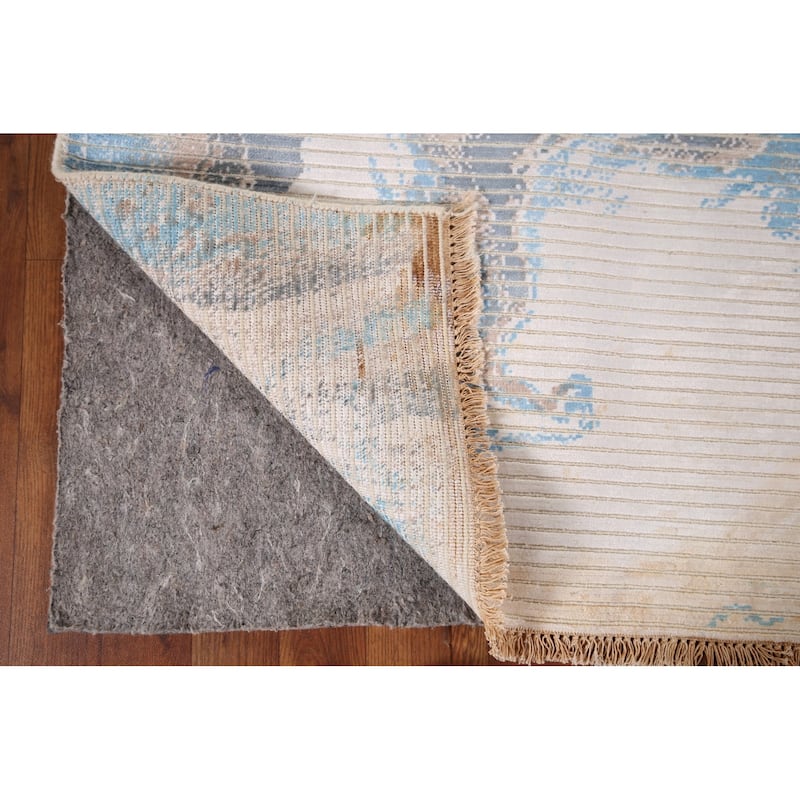 Striped Abstract Accent Rug Handmade Wool Carpet - 2'9" x 5'0"