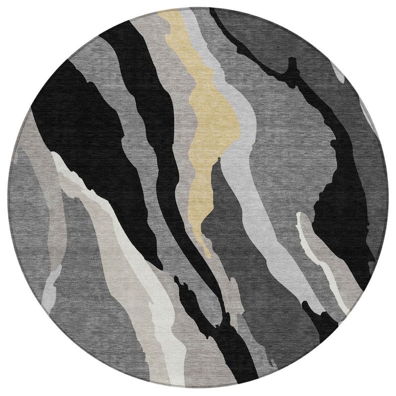 HomeRoots Abstract Transitional Rectangle Outdoor Rug