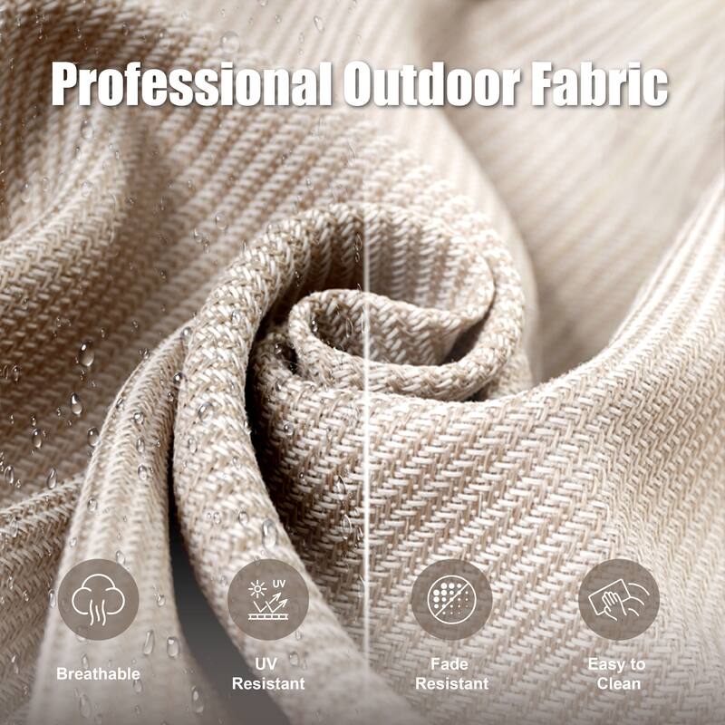 Pocassy Patio Outdoor Sofa Ottoman with Swivel Chair Table