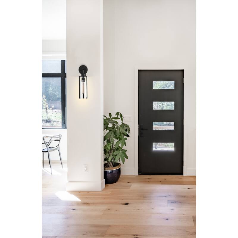 Marina - 1 Light Sconce with Clear Glass - Matte Black Finish