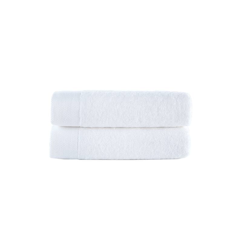 Brooks Brothers Solid Signature 2 pcs Bath Towels - White