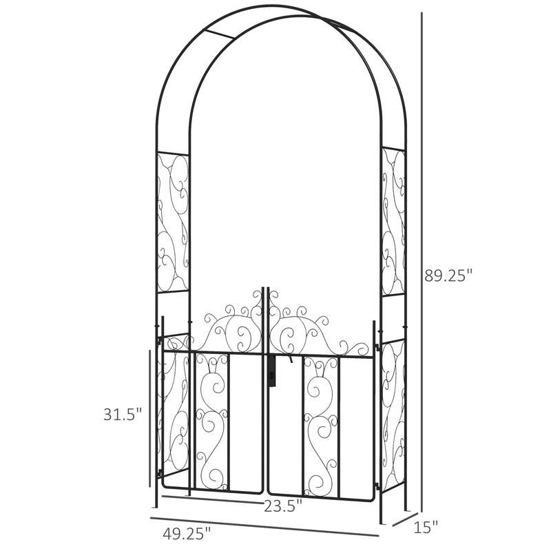 Outsunny 7.5' Metal Garden Arch with Gate