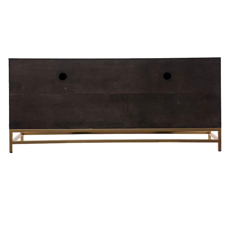 SEI Furniture Rennie Contemporary Black Wood Grain Media TV Stand for TV's up to 53"