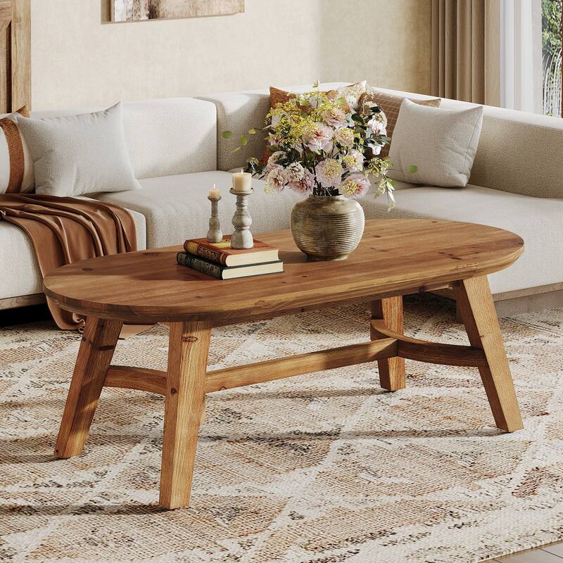 47.24-Inch Farmhouse Solid Wood Coffee Table