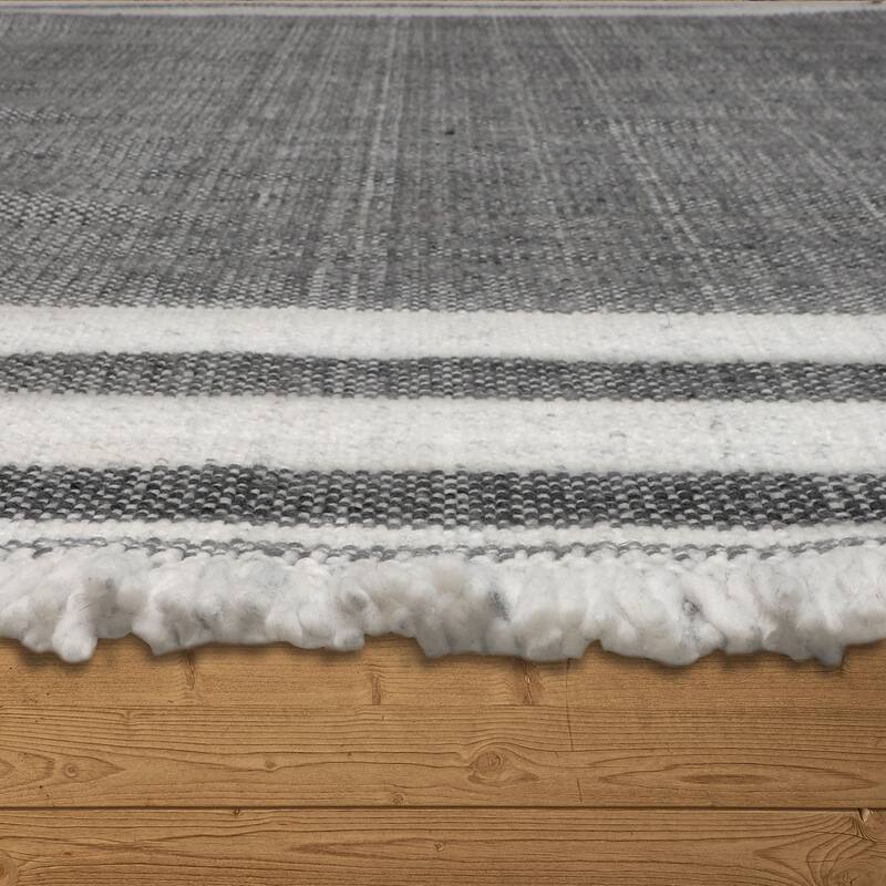 Ash Traditional Striped Fringe Performance Indoor/Outdoor Area Rug by Sevita