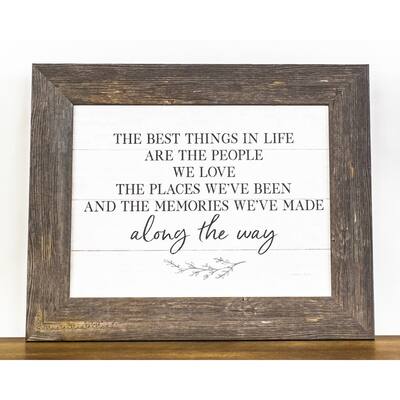 The Best Things In Life Are The People We Love Places We've Been and Memories Art Black White