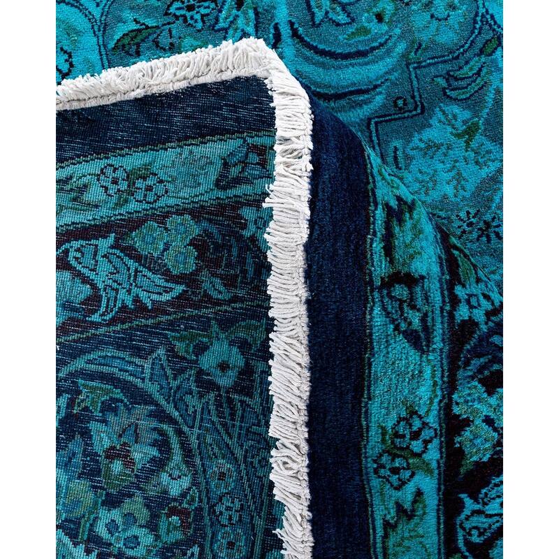 Contemporary Overdyed Wool Hand Knotted Round Area Rug - 10' 1" x 10' 2"