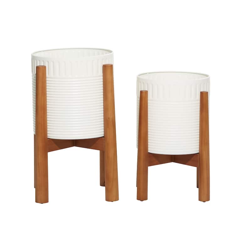Iron Coastal Planter (Set of 2) - 10 x 10 x 18
