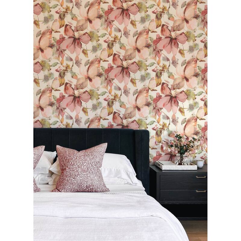 A-Street Prints Liliana Pink Floral Wallpaper