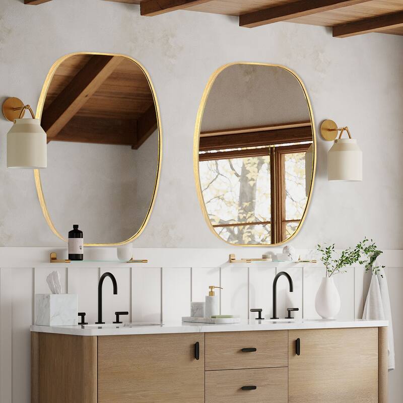 2 Pack Oval Mirror Vanity Decorative Wall Mirror