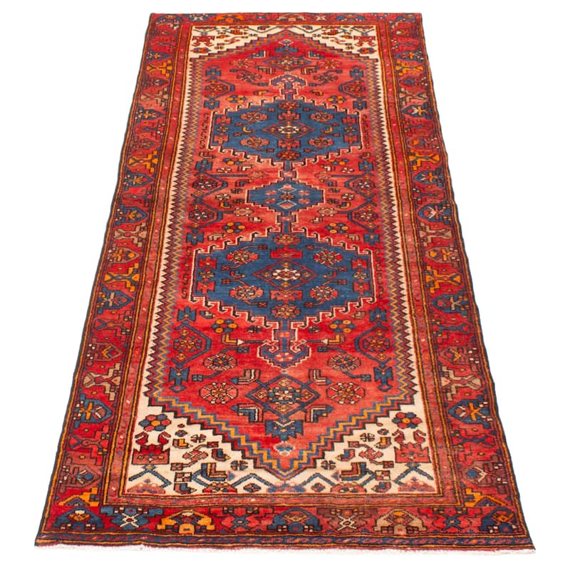 ECARPETGALLERY Hand-knotted Andelz Red Wool Rug - 4'2 x 10'4