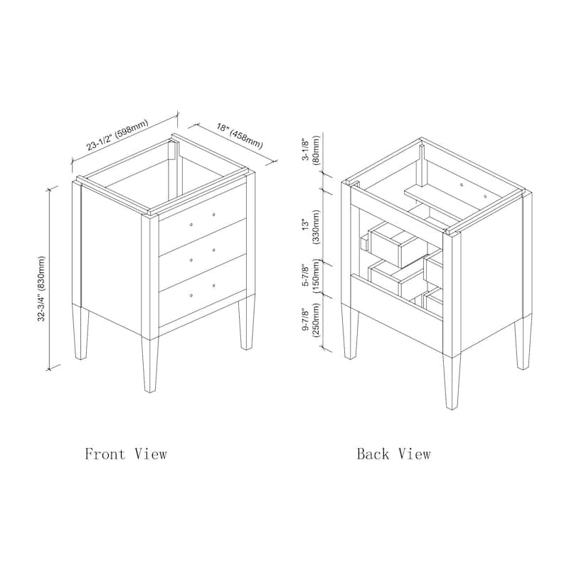 Ayer 24" Single Bathroom Vanity Set - 18D x 24W x 34H