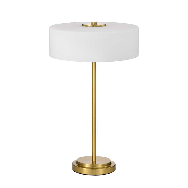 Barmine Brass Table Lamp with White Frosted Glass Shade