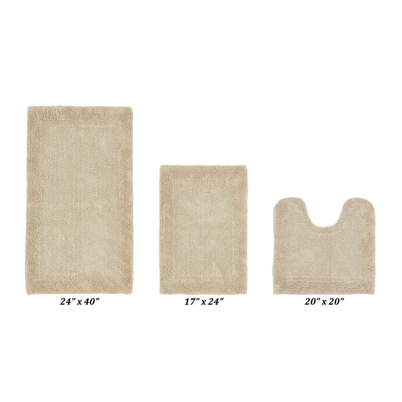 Better Trends Bath Rugs Set 100% Cotton Tufted Soft Water Absorbent Bathroom Rug for Shower, Sink Bath Mats Edge Collection