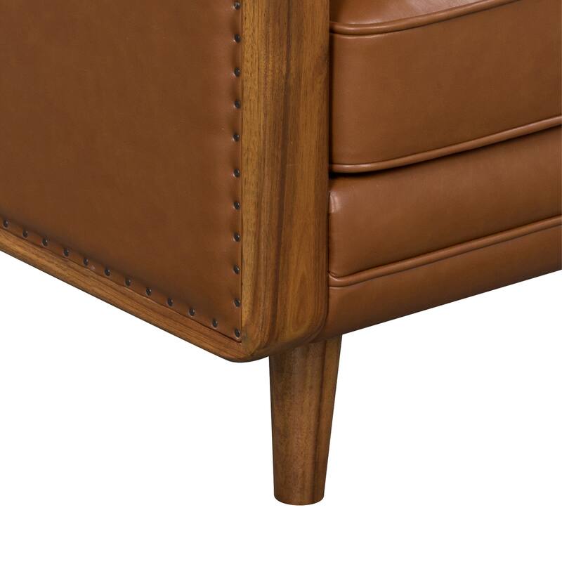 Siva Leather Club Chair, Vegan Nut