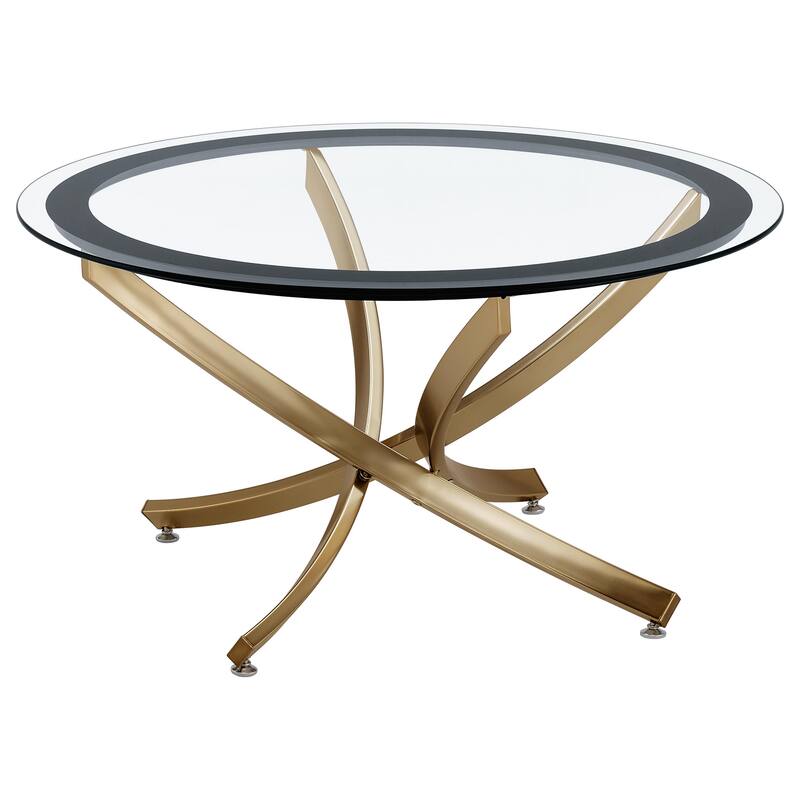 Brooke Round Glass Top Coffee Table Set