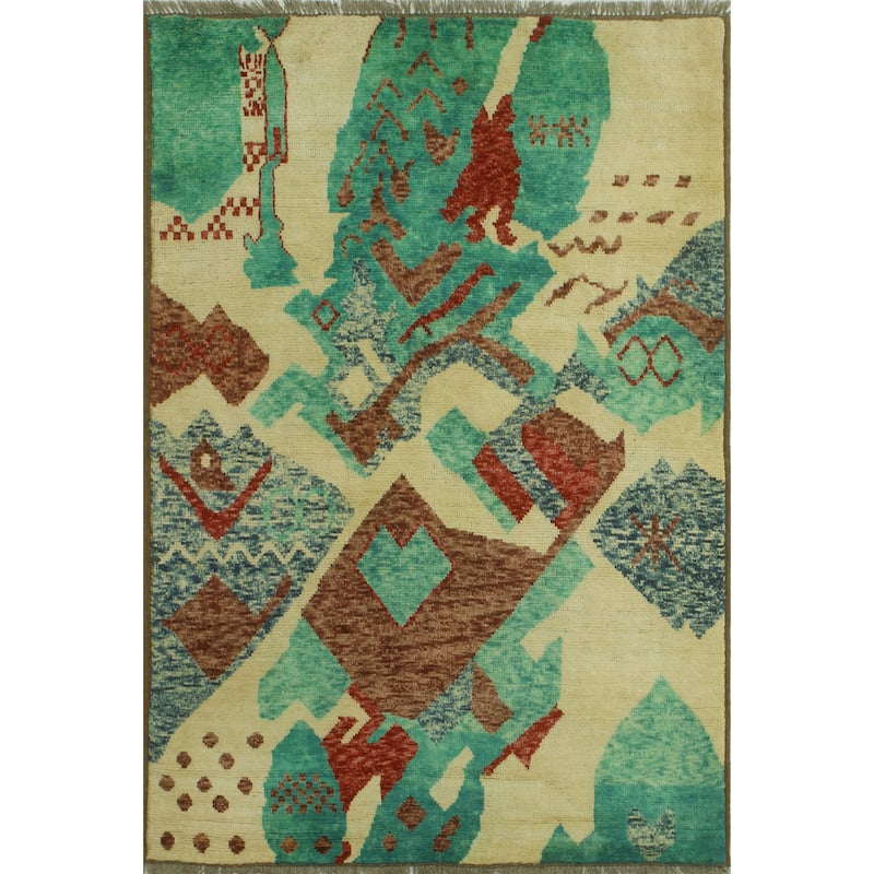Noori Rug Balochi Imane Ivory/Red Rug - 4'0" x 5'10"