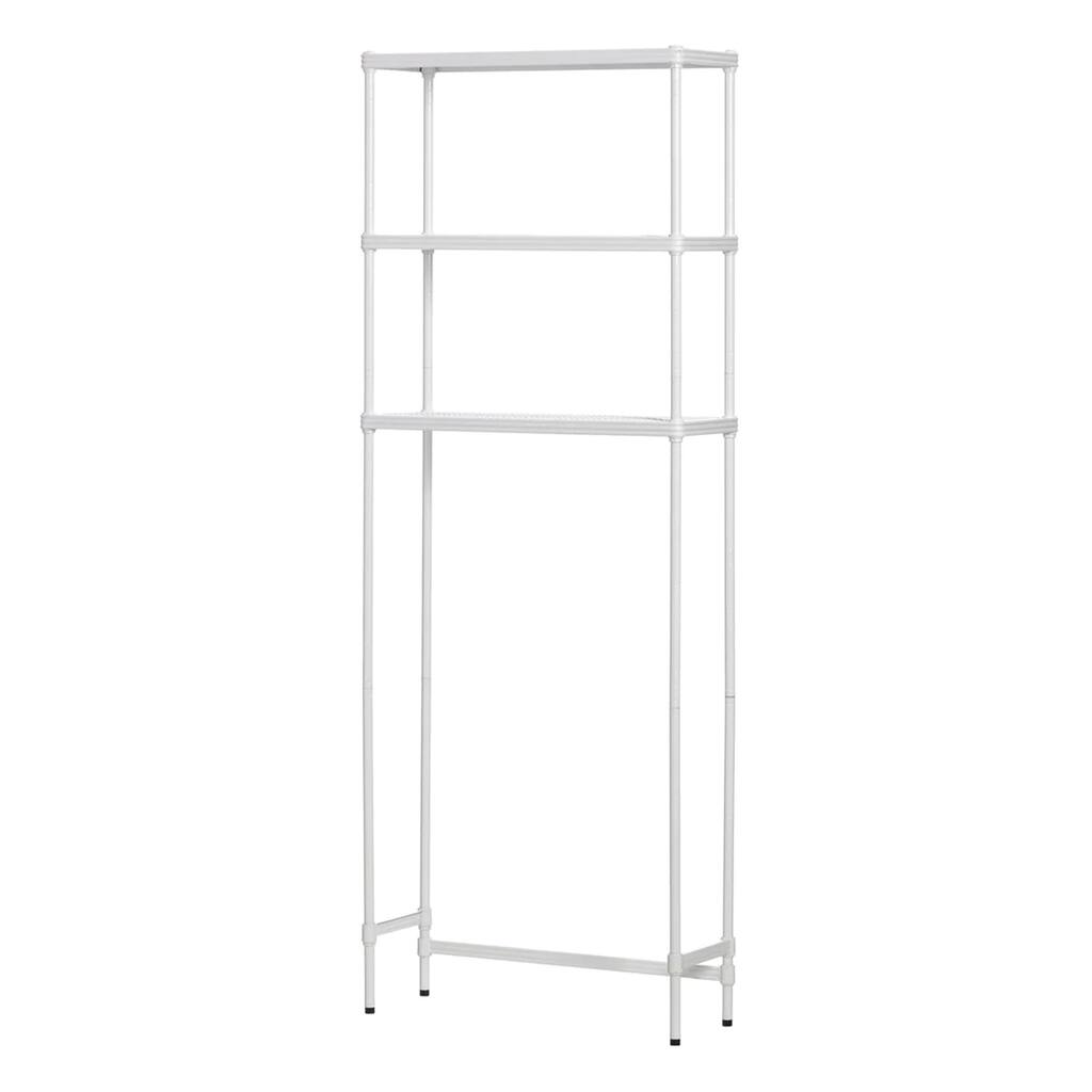 Design Ideas MeshWorks 3 Tier Metal Bathroom Storage Shelving Unit Rack, White - 15.21