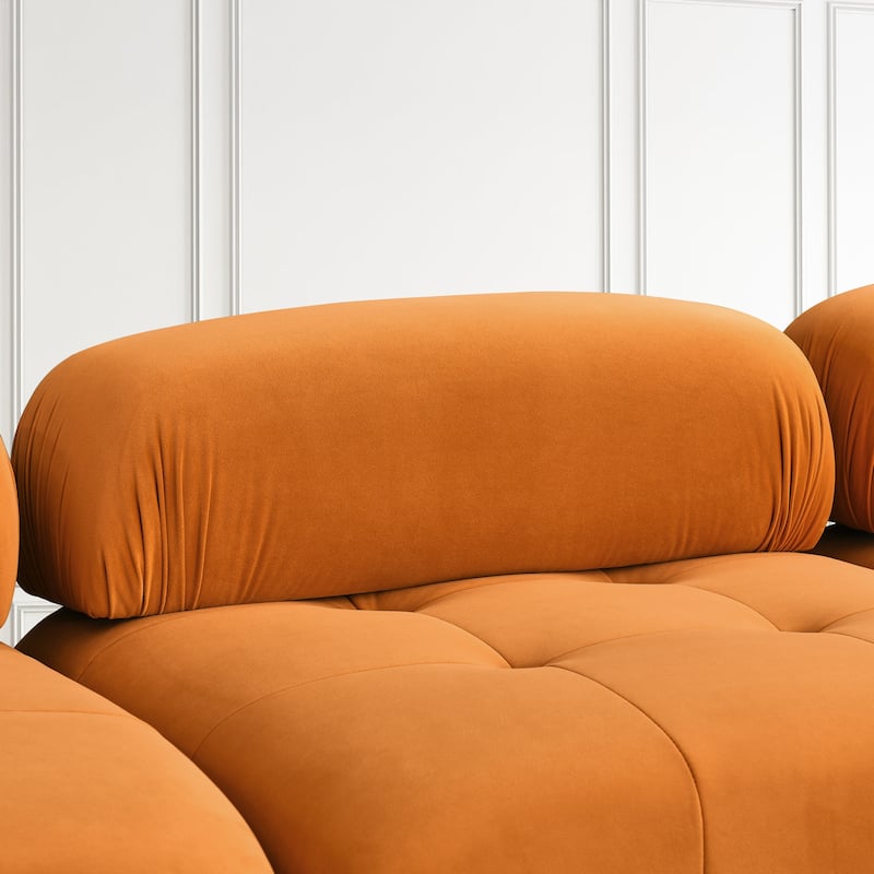 93'' L-Shaped 4-Seater Modular Sofa with Reversible Ottoman and Sturdy Frame