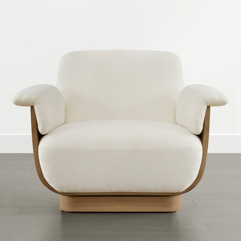 Spruce & Spring Modern Rounded Swivel Accent Chair & Storage Ottoman Set Living Room Set